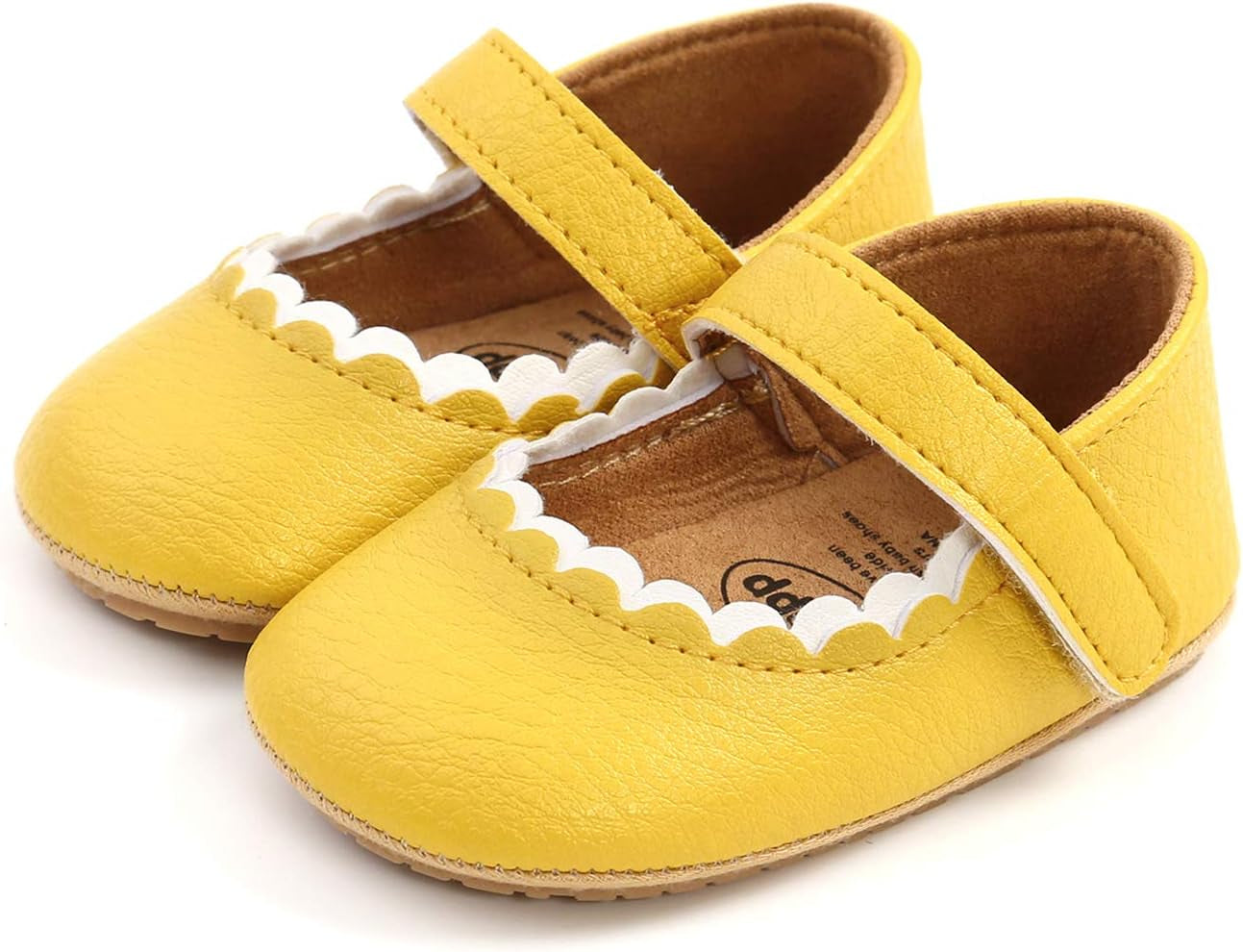 Baby Girls Mary Jane Flats Shoes with Non-Slip Soft Sole Toddler First Walkers Newborn Princess Dress Shoes