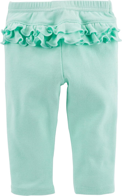 Baby Girls' 6-Piece Bodysuits (Short and Long Sleeve) and Pants Set